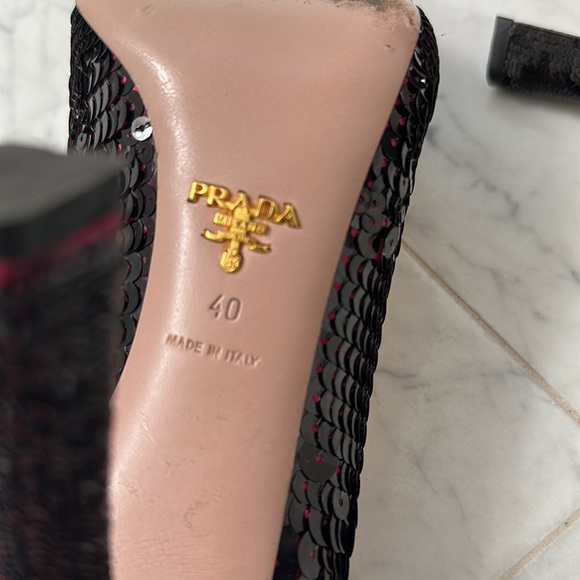 Prada Sequin Peep Toe Pumps - Picture 5 of 5